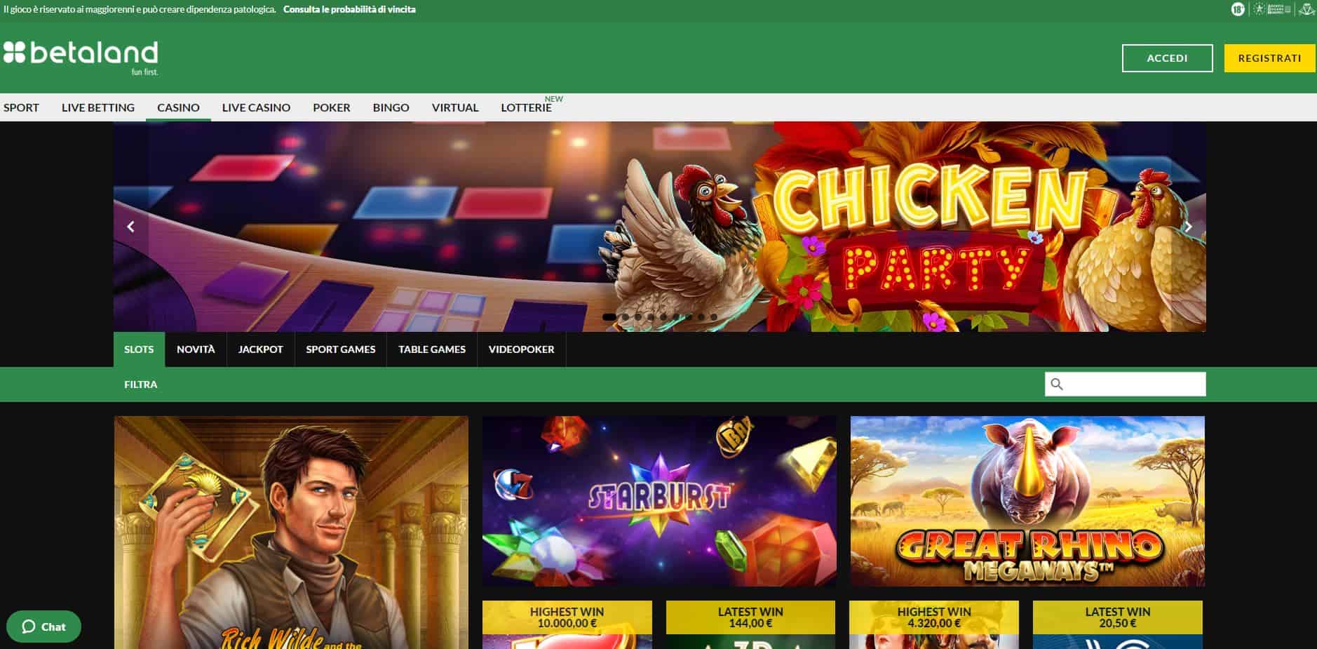 Slot Betaland — catalogo e RTP certificati ADM